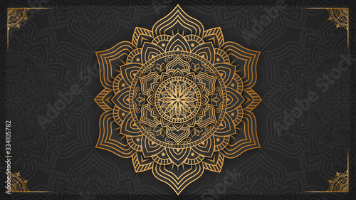 luxury mandala background with golden decoration