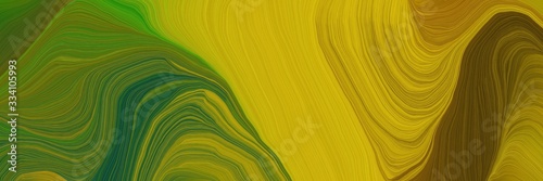 modern decorative waves style with dark golden rod  forest green and dark olive green colors