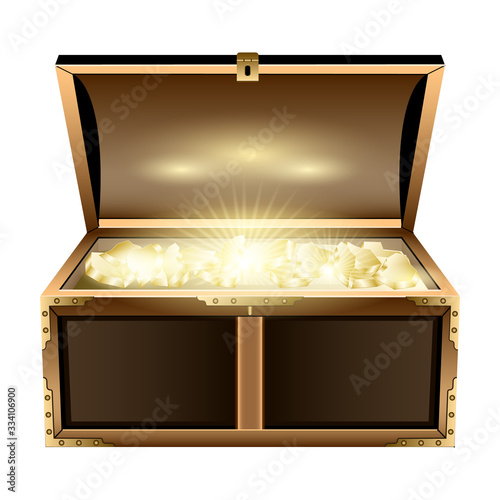 Chest treasure vector icon.Realistic vector icon isolated on white background chest treasure.
