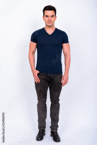 Full body shot of young handsome man