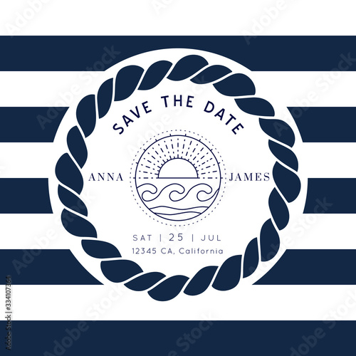 Nautical wedding vector design