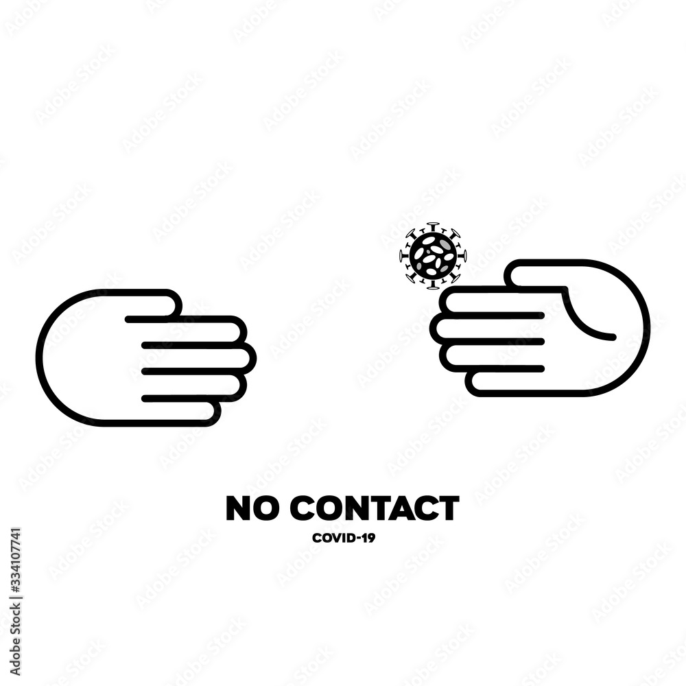 Vector icon prohibits handshake. COVID-19 Coronavirus Prevention Concept Vector icon prohibits handshake. COVID-19 Coronavirus Prevention Concept