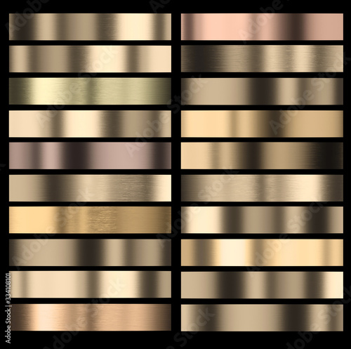 set of gold-colored stripes of different shades with black frames.