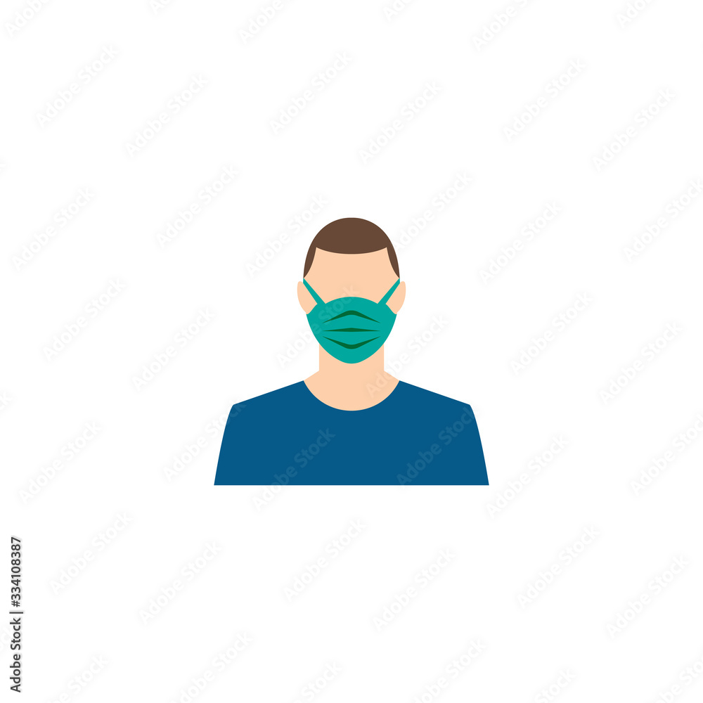 man face in a medical protective mask. Quarantine. covid 2019 coronavirus