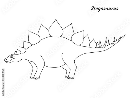 Coloring page outline Stegosaurus dinosaur. Vector illustration © Anastasiya