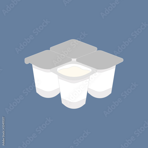 Yogurt fresh dairy healthy product vector illustration