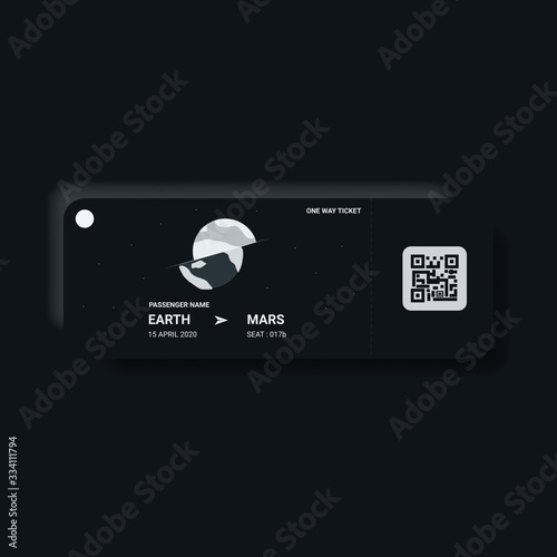 To the mars ticket minimal design