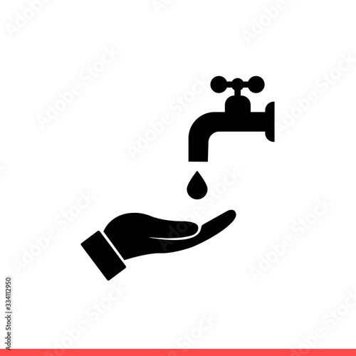 Washing hands vector icon, protection coronavirus. Safe and healthy life symbol