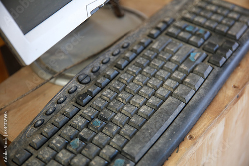 Dusty and dirty on keyboard that source of virus ,bacteria and disease