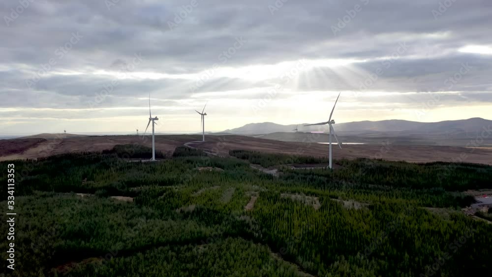 Aerial view of the Clogheravaddy Wind Farm in County Donegal - Ireland Aerial view of the Clogheravaddy Wind Farm in County Donegal - Ireland