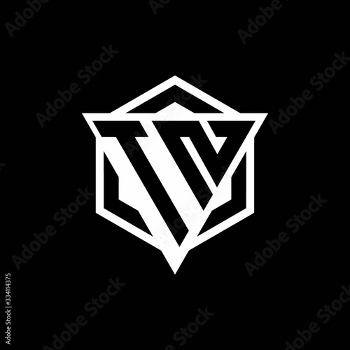 TN logo monogram with triangle and hexagon shape combination