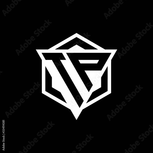 TP logo monogram with triangle and hexagon shape combination