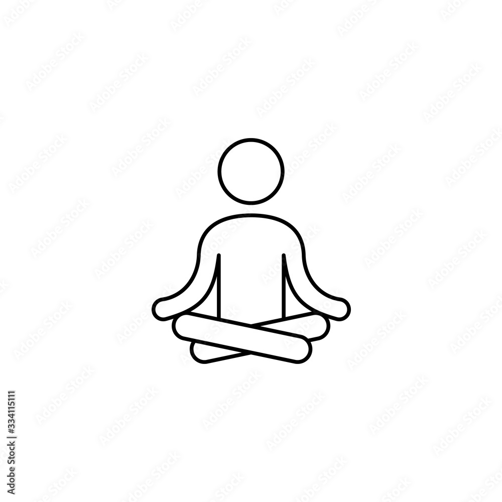linear yogi in lotus position icon linear yogi in lotus position icon