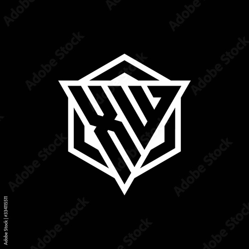 XW logo monogram with triangle and hexagon shape combination