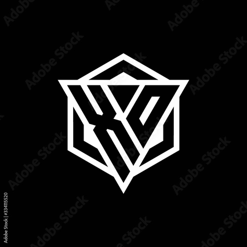 XO logo monogram with triangle and hexagon shape combination