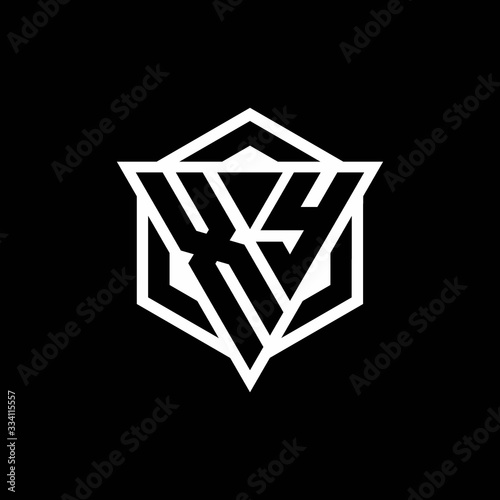 XY logo monogram with triangle and hexagon shape combination