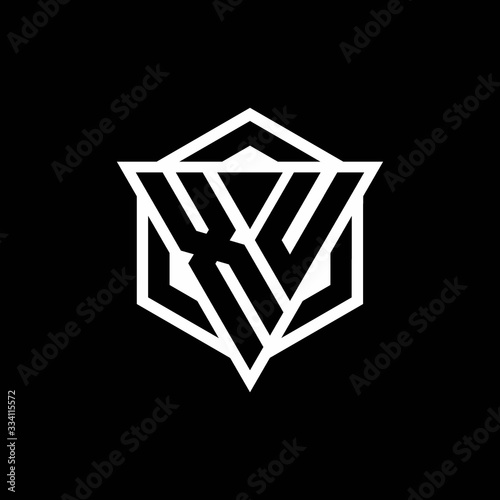 XU logo monogram with triangle and hexagon shape combination