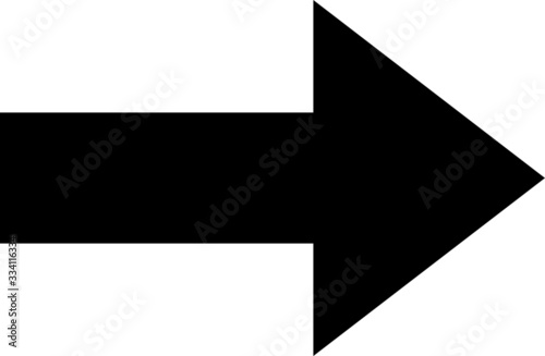 Right arrow black icon isolated on white background