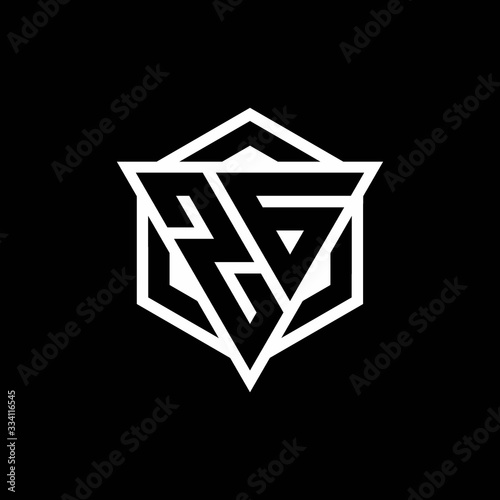 ZG logo monogram with triangle and hexagon shape combination