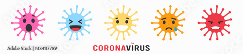 Emoji coronavirus. Concept for save the world with Covid-19 virus nCoV