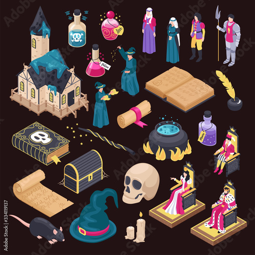 Black Background With Magical Icons
