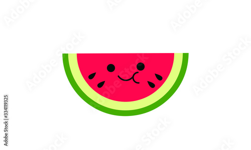 Illustration Vector of watermelon cartoon character flat design Perfect for T Shirt design,logo,sticker