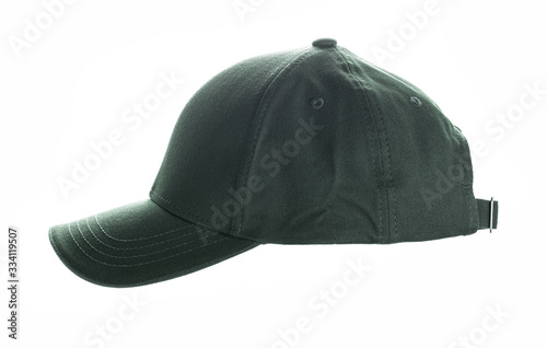 Pine green baseball cap, men's fashion, isolated on a white background, product picture photo