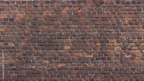 Full frame image of the original old red brick wall. High resolution seamless texture for 3d models, background, poster etc. Copy space. Loft, grunge, vintage, industrial style