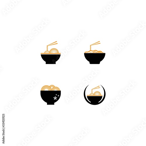 Noodle logo template vector icon design