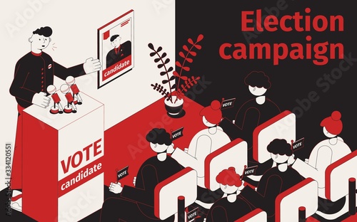 Election Campaign Isometric Composition