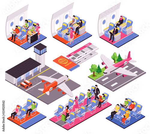 Airplane Isometric Set 