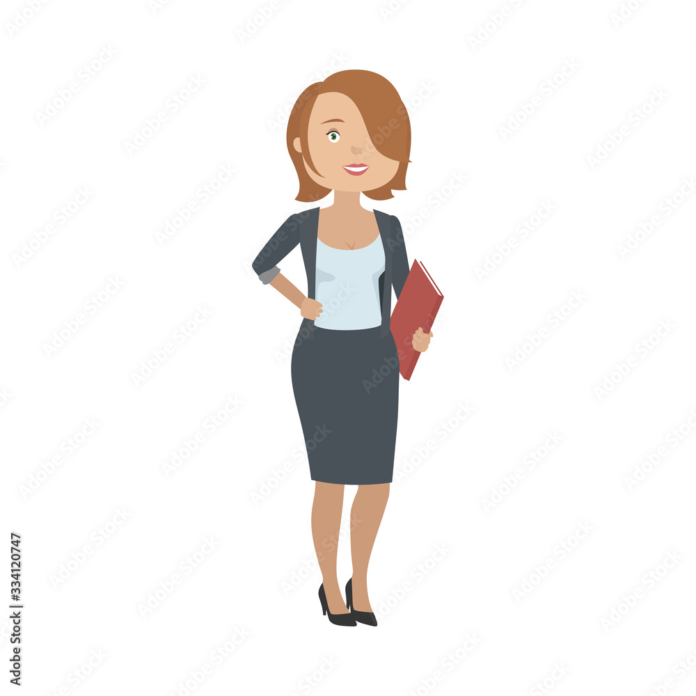 Attractive Caucasian businesswoman. Vector illustration. Attractive Caucasian businesswoman. Vector illustration.