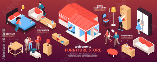 Furniture Store Horizontal Infographics Layout