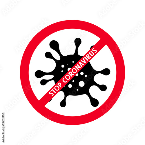 Sign caution coronavirus. Stop coronavirus. Coronavirus outbreak. Coronavirus 2019-nC0V.