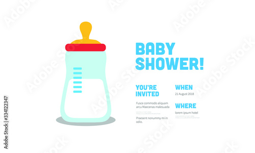 Baby Shower Invitation Design with Milk Bottle