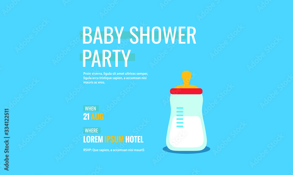 Baby Shower Invitation Design with Milk Bottle