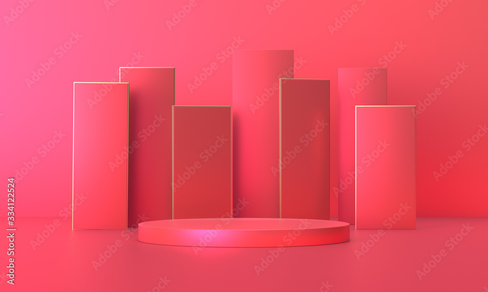 3D rendering of red geometry background. 3D rendering of red geometry background.