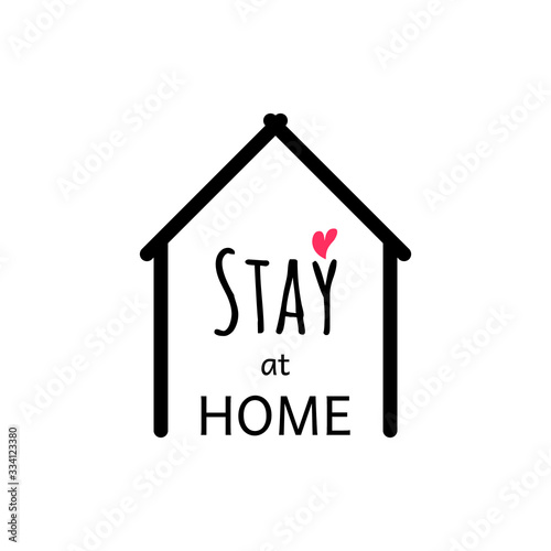 STAY AT HOME AWARENESS LOGO ICON DESIGN VECTOR