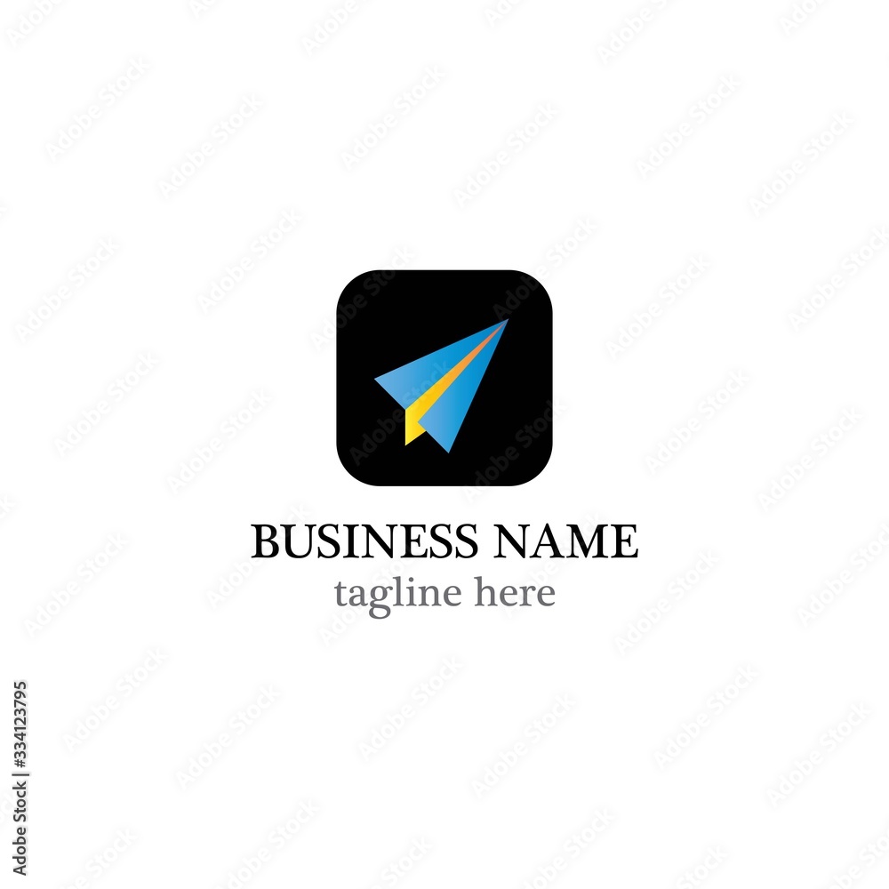 Naklejka premium Paper plane logo templat vector icon design