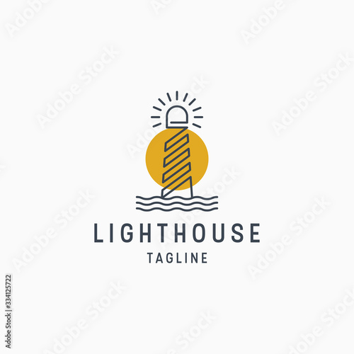 Lighthouse logo icon design template vector illustration photo