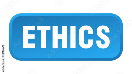 ethics button. ethics square 3d push button