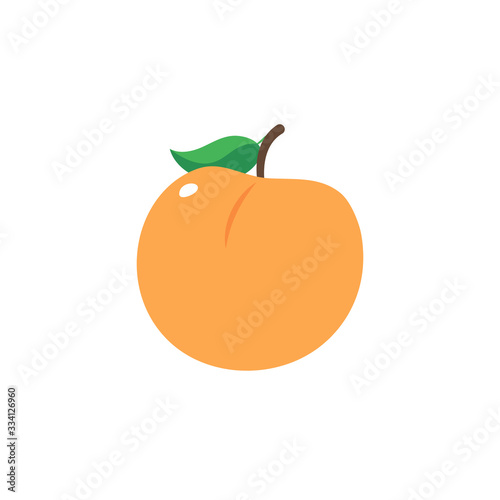 Peach icon isolated on white background.