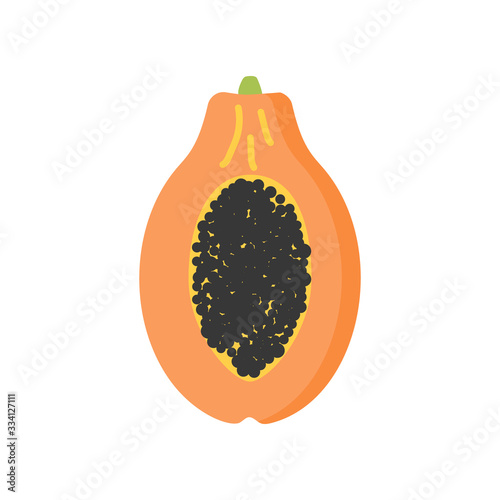 Papaya icon isolated on white background.