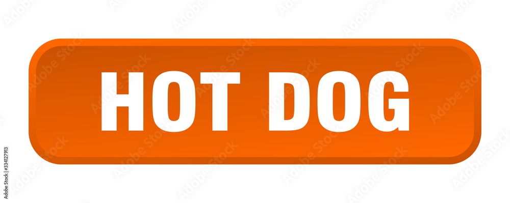 hot dog button. hot dog square 3d push button hot dog button. hot dog square 3d push button