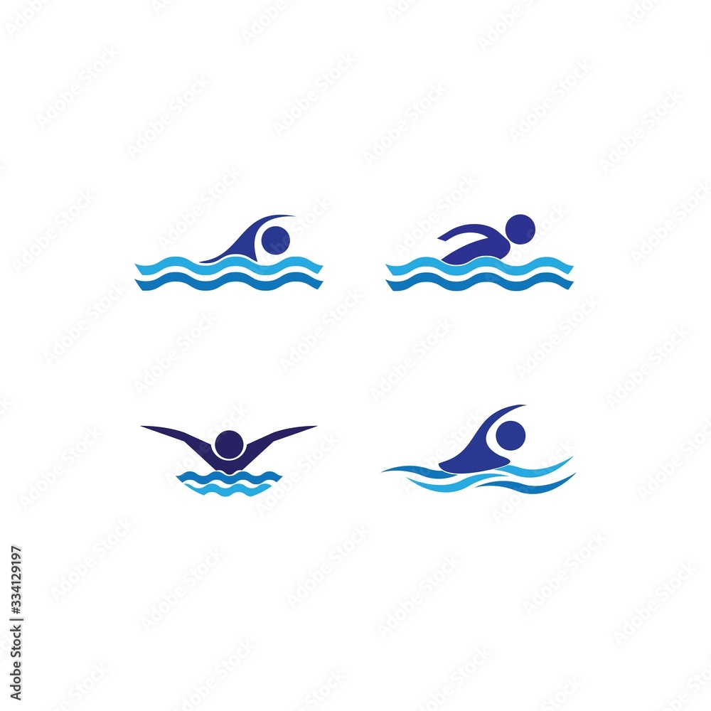 Swim logo template vector icon design