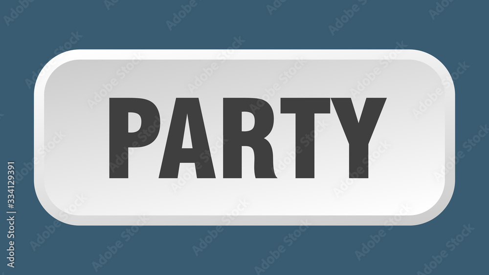 party button. party square 3d push button party button. party square 3d push button