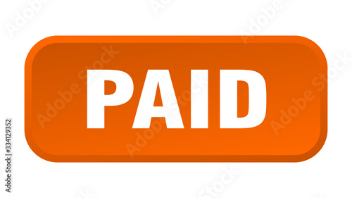 paid button. paid square 3d push button