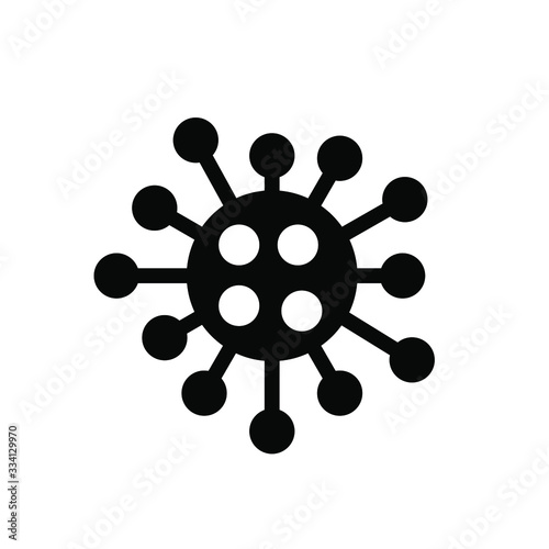 Coronavirus vector isolated on white. Bacteria Icon. Flat coronavirus bacteria icon for sign and symbol. Virus cells vector. Coronavirus bacteria COVID-2019. Dangerous cell from China, vector