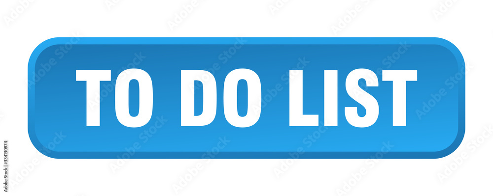 to do list button. to do list square 3d push button