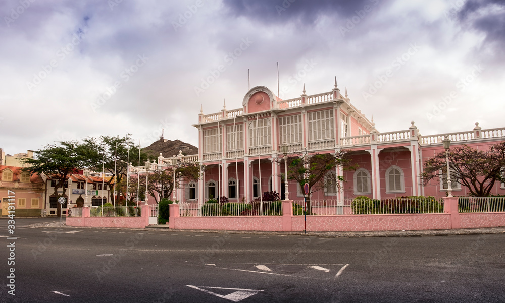 Palacio do Povo (People's Palace), or Palacio do Mindelo, (formerly the Palacio do Governador Governor's Palace) in Sao Vicente island in Cape Verde - Republic of Cabo Verde